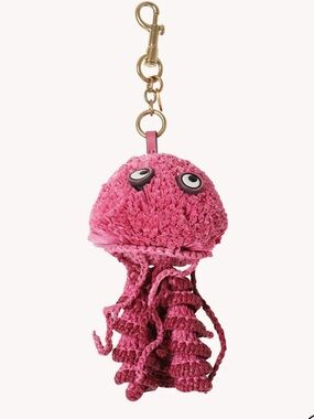 Anya Hindmarch Pink Raffia Jellyfish Bag Charm